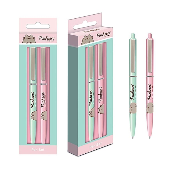 Pusheen Botanical Pen Set (2-pack) En Storlek Rosa/Grön/Brun Pink/Green/Brown One Size