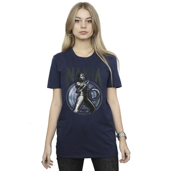 Marvel Dam/Damer Wakanda Forever Nakia Shield Bomull Boyfriend T-Shirt M Marinblå Navy Blue M