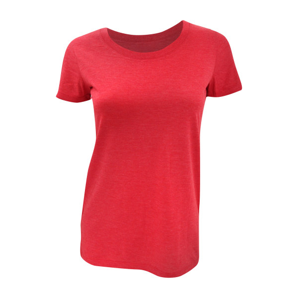 Bella Triblend T-shirt med rund hals för dam/dam L Röd Triblend Red Triblend L