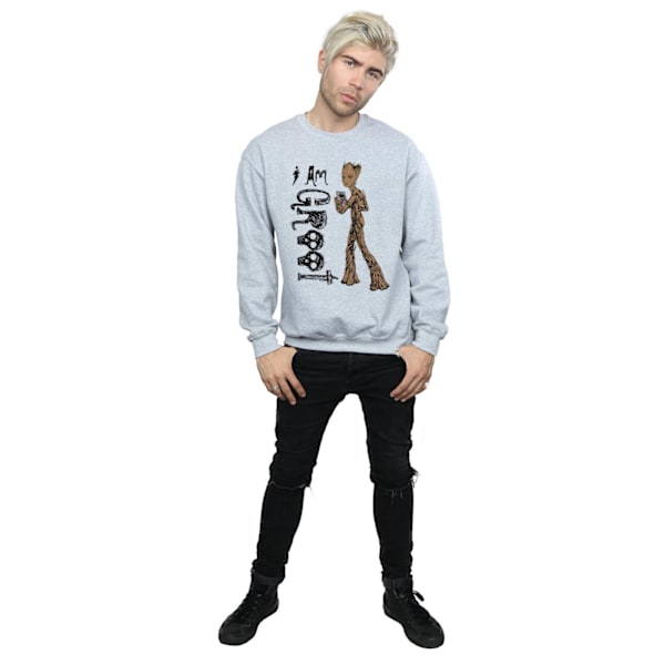 Marvel Mens Avengers Infinity War I Am Teenage Groot Sweatshirt Sports Grey M