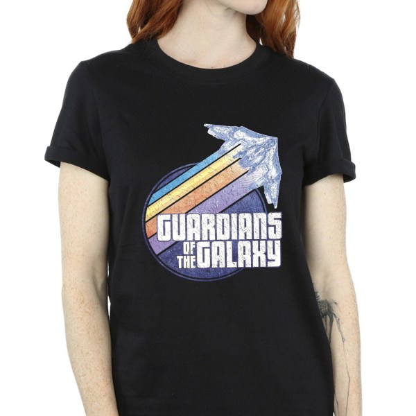 Guardians Of The Galaxy Dam/Ladies Badge Rocket Cotton Boyfr Black M