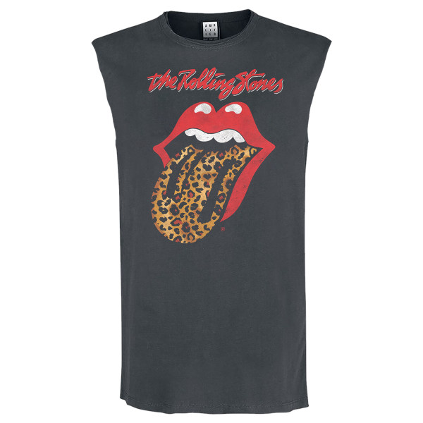 Amplified Mens Leopard Tongue The Rolling Stones Linne L Cha Charcoal L