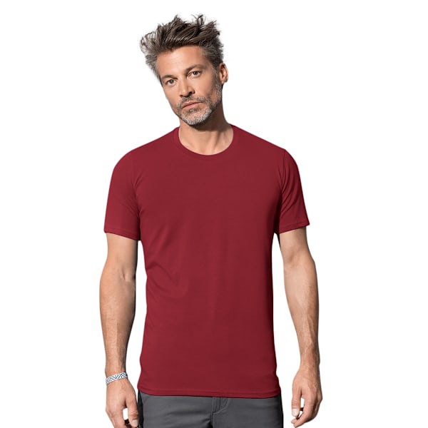 Stedman Stars Herr Clive T-shirt med Rund Hals M Bordeaux Bordeaux M