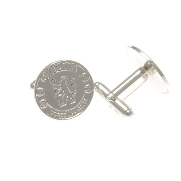 Chelsea FC Crest Silver Plated Boxed Cufflinks One Size Silver Silver One Size