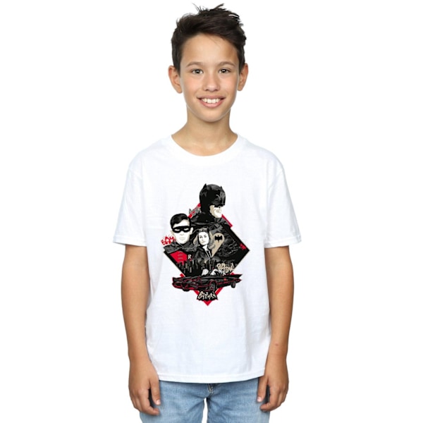 DC Comics Boys Batman TV-serie karaktär Skyline T-shirt 7-8 år White 7-8 Years