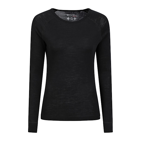 Mountain Warehouse Dam Base Layer i Merinoull med Rund Hals för Kvinnor Black 16 UK