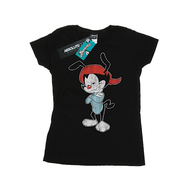 Animaniacs Dam/Kvinnor Wakko Klassisk Pose Bomull T-shirt L Svart Black L