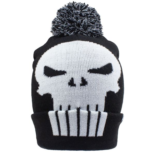 The Punisher Pom Pom Skull Beanie One Size Svart Black One Size