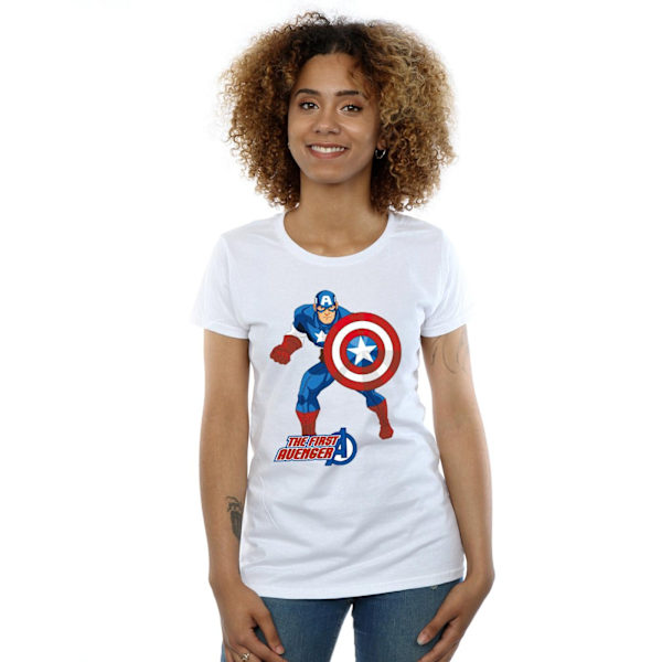 Marvel Dam/Kvinnor Captain America The First Avenger Bomull T White S