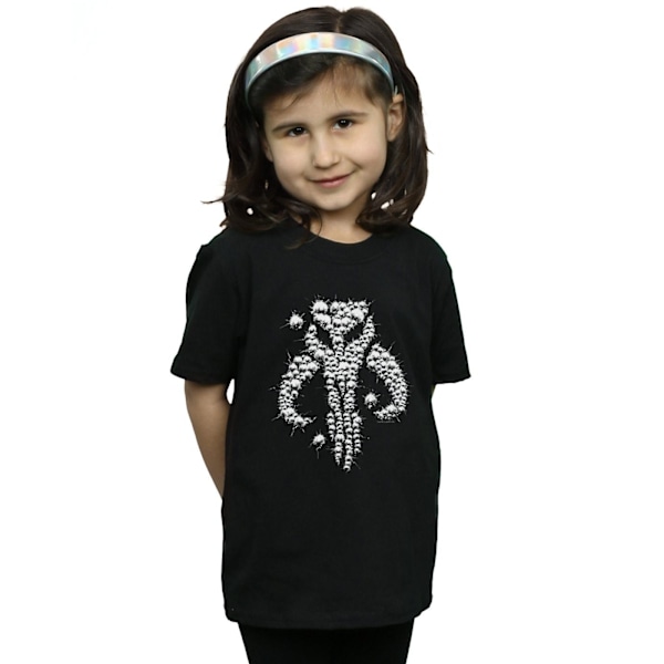 Star Wars Girls The Mandalorian Blaster Skull Bomull T-shirt 3- Black 3-4 Years