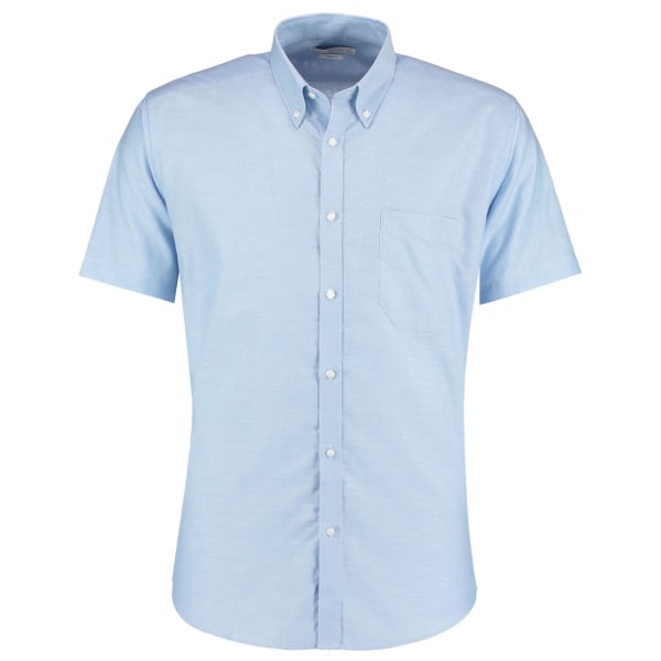 Kustom Kit Mens Slim Kortärmad Skjorta 16,5in Ljusblå Light Blue 16.5in