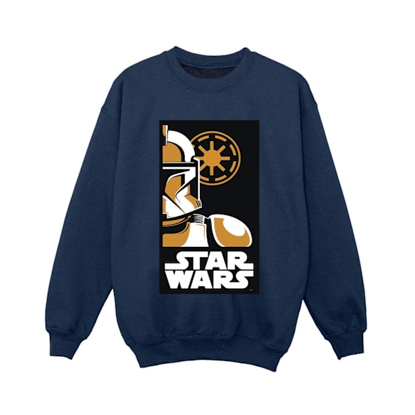 Star Wars Boys Stormtrooper Art Poster Sweatshirt 12-13 år N Navy Blue 12-13 Years