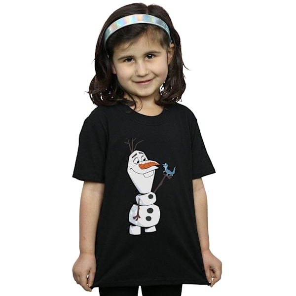 Disney Girls Frozen 2 Olaf Och Salamander Bomull T-shirt 12-13 Black 12-13 Years