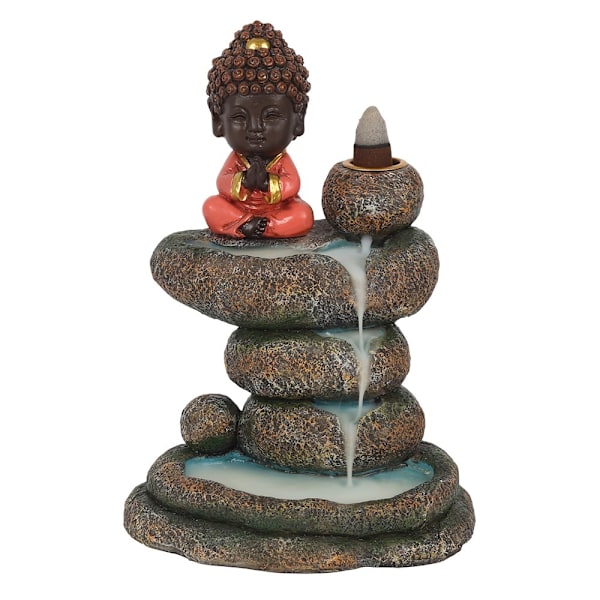 Något Annorlunda Buddha Rock Pond Backflow Rökelsebrännare På Red/Brown One Size