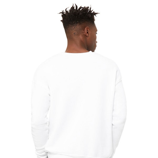 Bella + Canvas Unisex Adult Sponge Fleece Drop Shoulder Sweatshirt DTG White XS