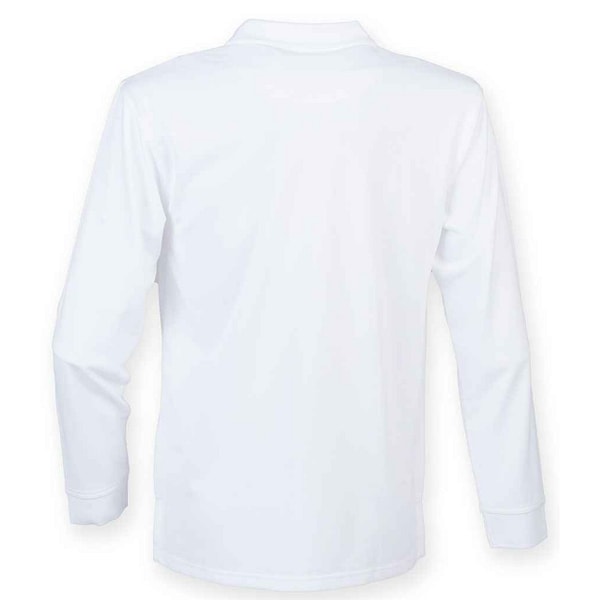 Henbury Coolplus Fukttransporterande Långärmad Pikétröja för Män 4 White 4XL