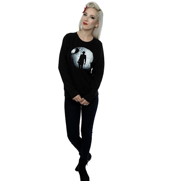 Star Wars Dam/Damer Rogue One Death Star Jyn Silhouette Sweatshirt Black XS