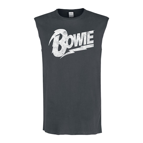 Amplified Mens David Bowie Logo Tank Top XS Charcoal Charcoal XS
