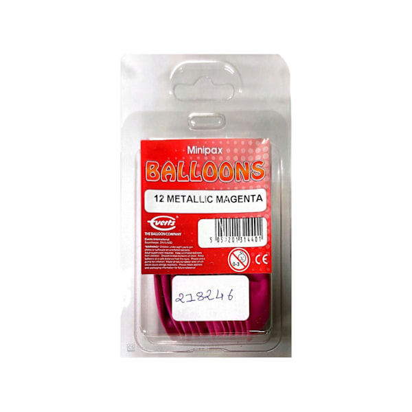 Everts MiniPax Latex Metallic Ballong (12-pack) One Size Mag Magenta One Size
