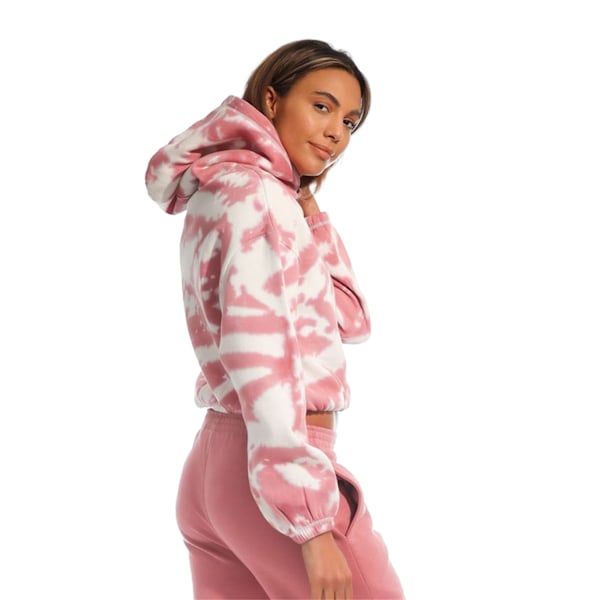 Light And Shade Dam/Dam Tie Dye Crop Hoodie M Mauve Pink Mauve Pink M