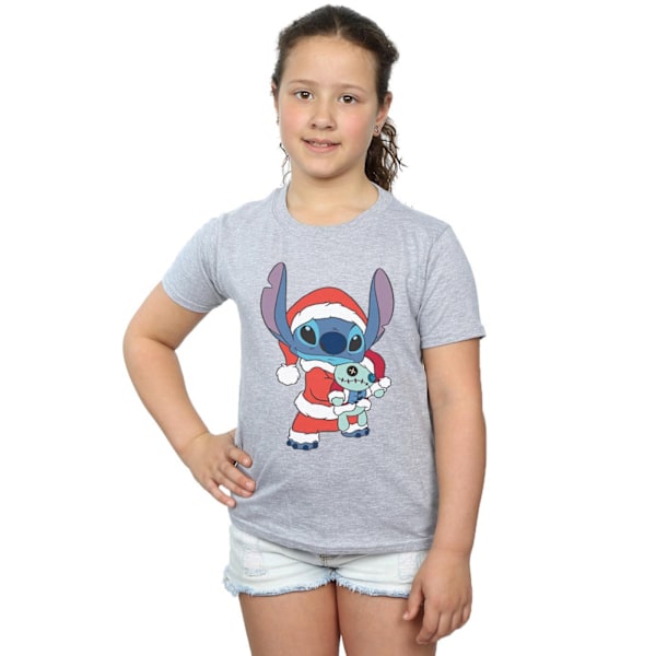 Disney Girls Lilo And Stitch Stitch Jul Bomull T-Shirt 9- Sports Grey 9-11 Years