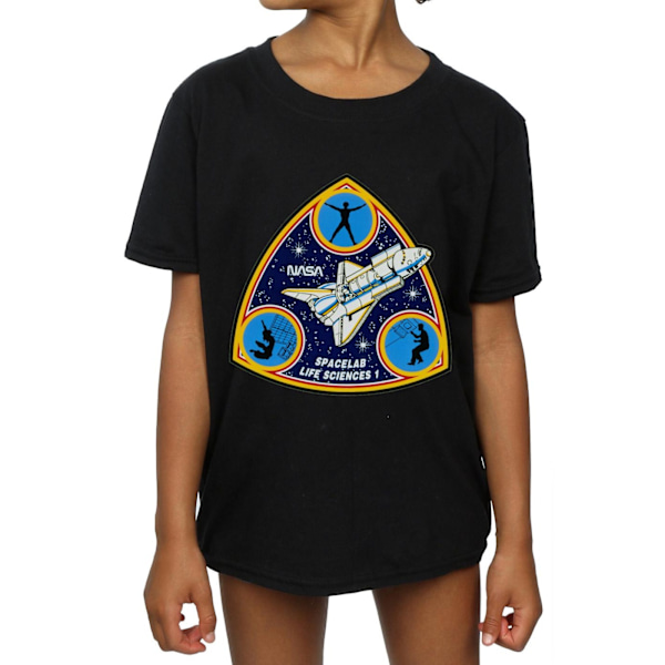 NASA Girls Classic Spacelab Life Science Bomull T-shirt 7-8 år Black 7-8 Years