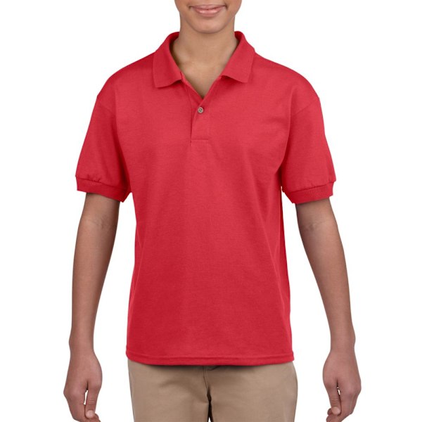 Gildan Barn/Barn Plain Jersey Polo Shirt 12-13 År Röd Red 12-13 Years