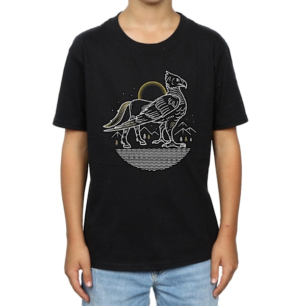 Harry Potter Boys Buckbeak Line Art T-shirt 12-13 år Svart Black 12-13 Years