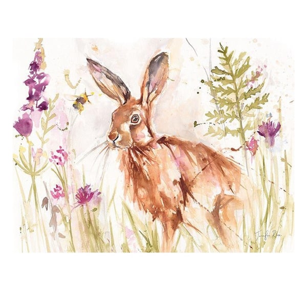Jennifer Rose Hazy Afternoon Inramad duktryck 40cm x 50cm Br Brown/Green/Purple 40cm x 50cm