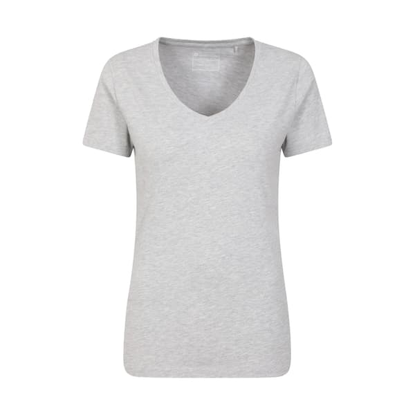 Mountain Warehouse Dam/Damer Basic Plain V-hals T-shirt 20 Grey 20 UK