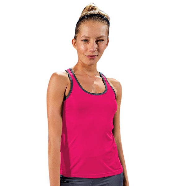 Tri Dri Dam/Kvinnors Panelade Fitness Sleeveless Vest L Hot Pi Hot Pink / Black L