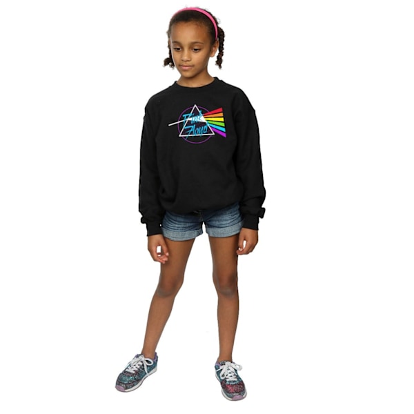 Pink Floyd Girls Neon Darkside Sweatshirt 5-6 år Svart Black 5-6 Years