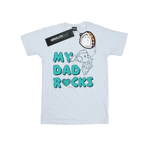 The Flintstones Dam/Damer Pebbles Min Pappa Rocks Bomull Boyfriend T-Shirt S Vit White S