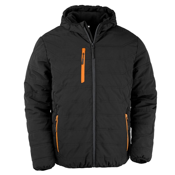 Result Genuine Recycled Mens Compass Padded Jacket 3XL Svart/Orange Black/Orange 3XL