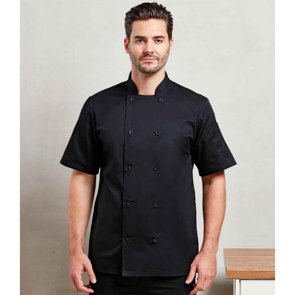 Premier Herr Kortärmad Kockjacka XL Svart Black XL