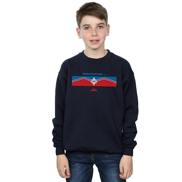 Marvel Boys Captain Marvel Sending Sweatshirt 12-13 år Marinblå Navy Blue 12-13 Years