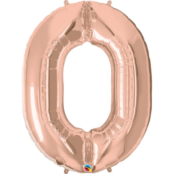 Qualatex 34 tum metalliska nummerballonger 2 roséguld Rose Gold 2