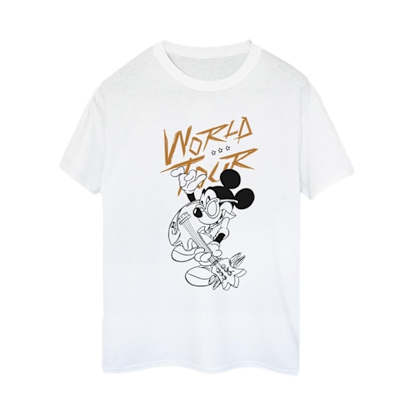 Disney Womens/Ladies Mickey Mouse World Tour Line Cotton Boyfri White L