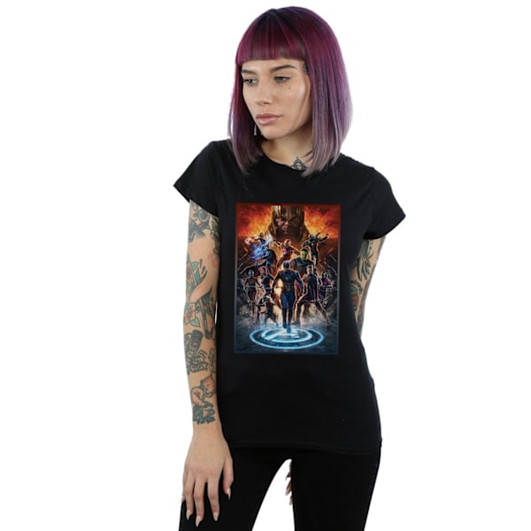 Marvel Womens/Ladies Avengers Endgame Heroes At War Bomull T-Sh Black L