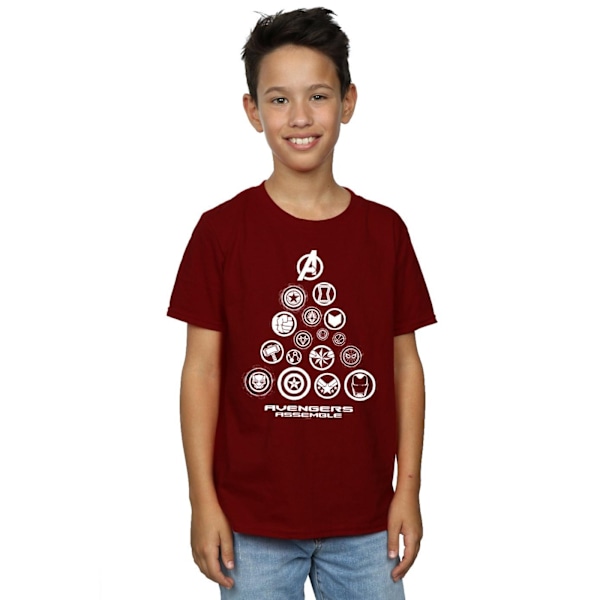 Marvel Boys Avengers Endgame Pyramid Icons T-Shirt 12-13 år Burgundy 12-13 Years