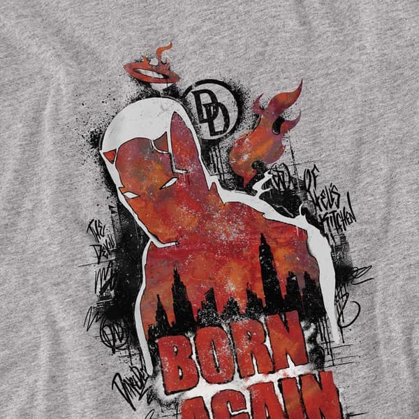 Daredevil Unisex Vuxen Born Again Graffiti Heather Långärmad Heather Grey M