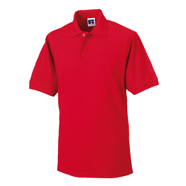 Russell Herr Poloskjorta i Polycotton Pique, Hållbar, M, Ljusröd Bright Red M