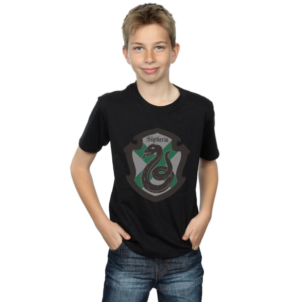 Harry Potter Boys Slytherin Crest Flat T-Shirt 9-11 år Svart Black 9-11 Years