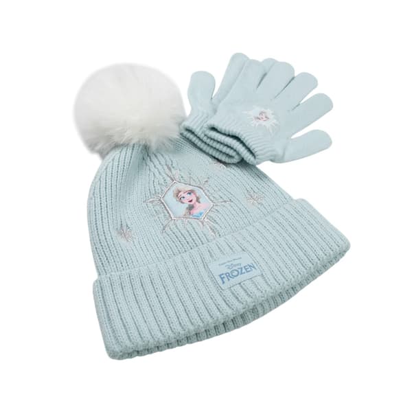 Frost Flickor Elsa Mössa & Handskar Set En Storlek Blå Blue One Size