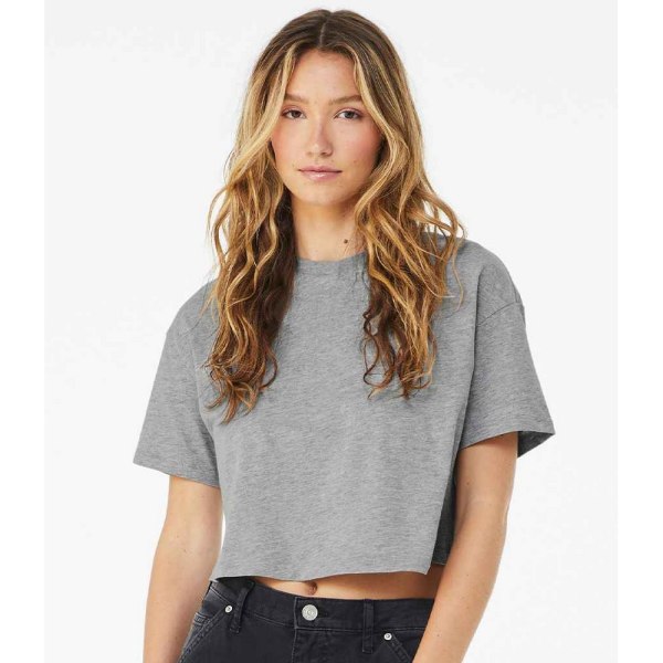 Bella + Canvas Dam/Dam Jersey Cropped Crop T-Shirt S Athl Athletic Heather S