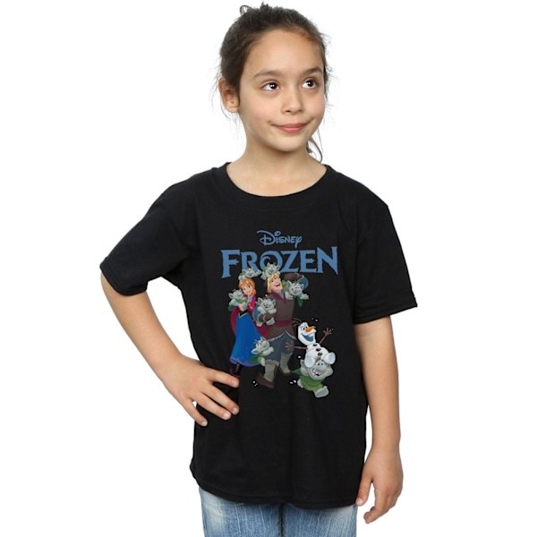 Disney Girls Frozen Happy Trolls Bomull T-shirt 9-11 år Svart Black 9-11 Years