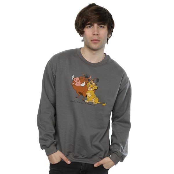 Disney Classic Simba, Timon och Pumbaa Sweatshirt L Charco Charcoal L