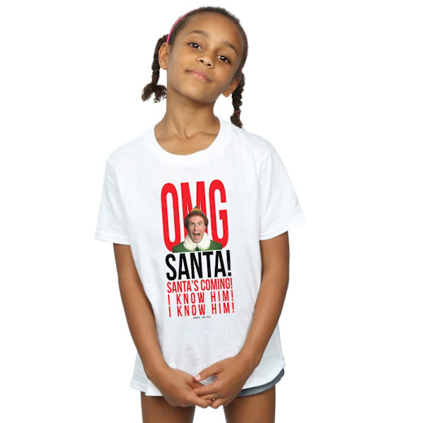 Elf Girls OMG Santa I Know Him Bomull T-shirt 5-6 år Vit White 5-6 Years