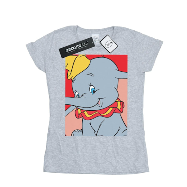 Disney Dam/Damer Dumbo Porträtt Bomull T-shirt S Sports Grå Sports Grey S