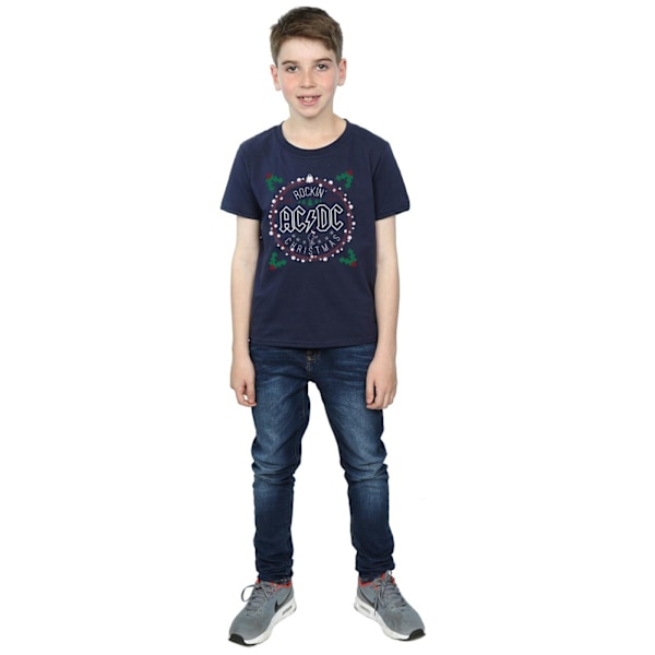 AC/DC Boys Christmas Circle T-Shirt 12-13 år Marinblå Navy Blue 12-13 Years